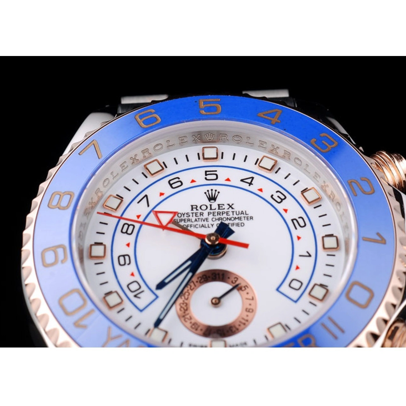 MiroTime 0809 Rolex Yachtmaster Blue Ceramic Bezel White Dial Watch